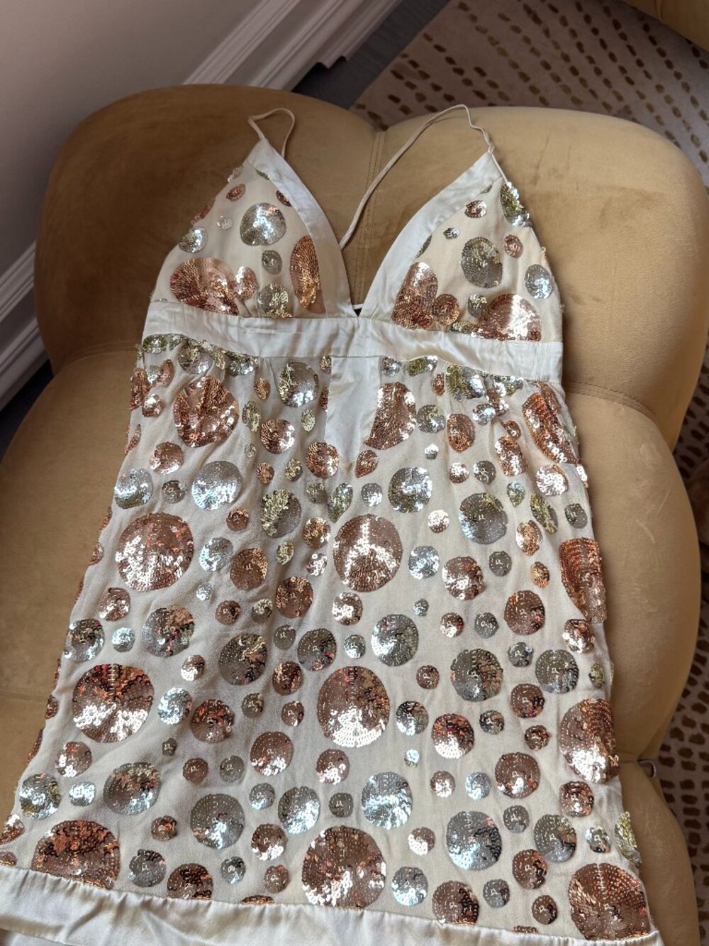 Gold Sequin Cocktail Dress